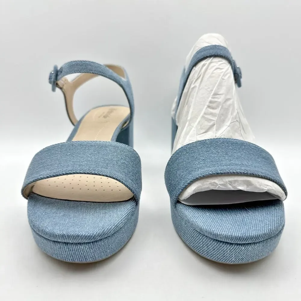 LifeStride Womens Rhythmn Sandal Heels US 11 M EU 42 Denim Blue NIB